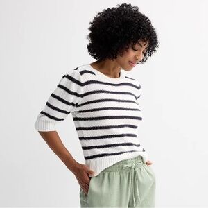 NWT Sonoma XXL Striped Black and White Sweater